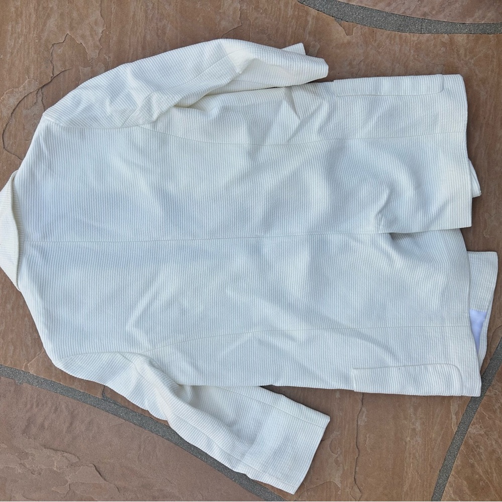 Zara Basic White Ribbed Jacket - Picture 3 of 3